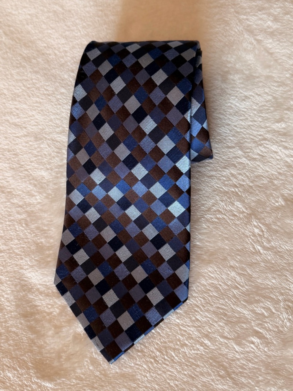 Merona Blue and Navy Checkered Men's Necktie